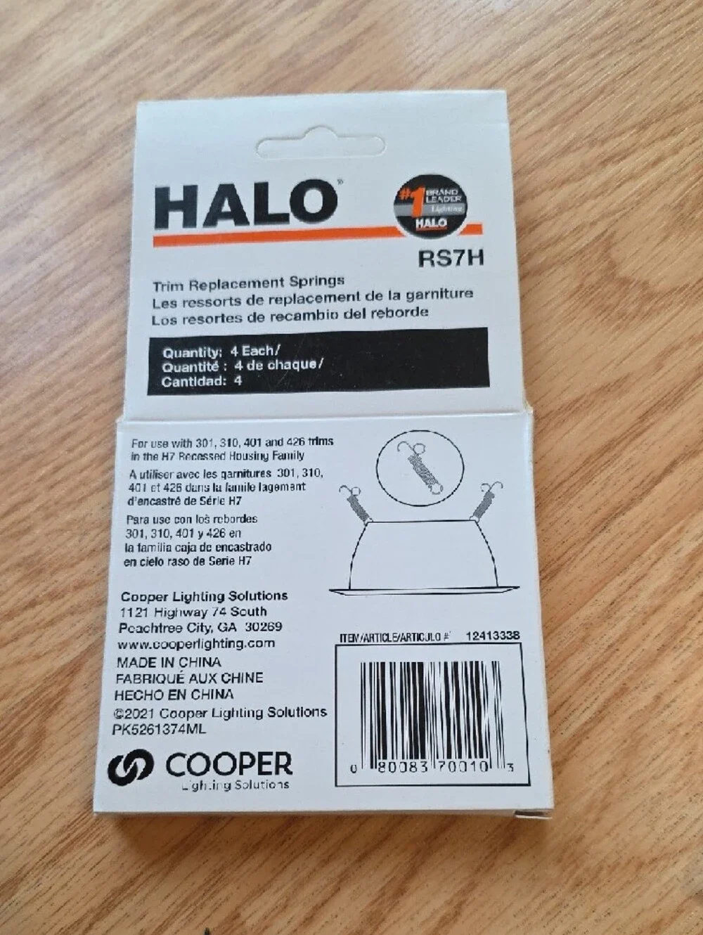 HALO RS7H Trim Replacement Springs - White Boxes (8 Pack)